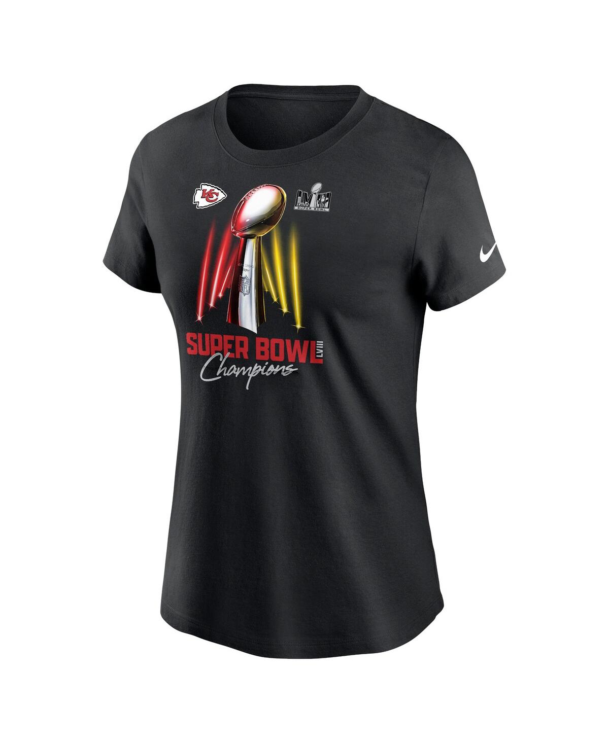 Shop Nike Women's  Black Kansas City Chiefs Super Bowl Lviii Champions Lombardi Trophy T-shirt