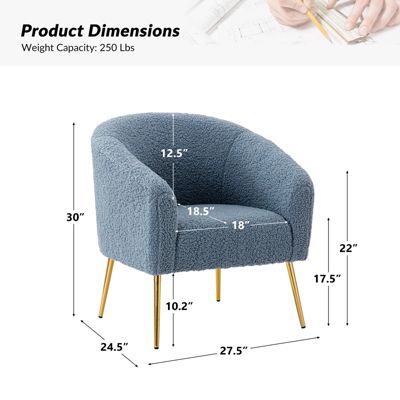 Connor Contemporary Polyester Accent Chair with Metal Legs