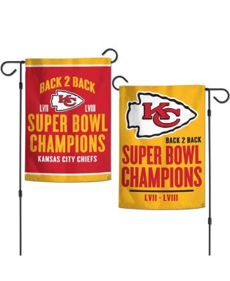 KANSAS CITY CHIEFS HELMET LOGO 12"X18" 2 SIDED GARDEN FLAG NEW WINCRAFT