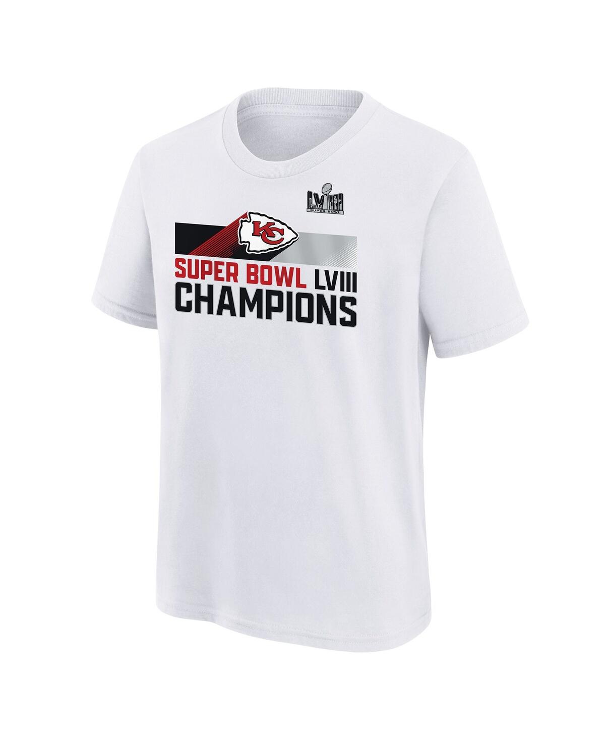 Shop Nike Big Boys  White Kansas City Chiefs Super Bowl Lviii Champions Roster T-shirt