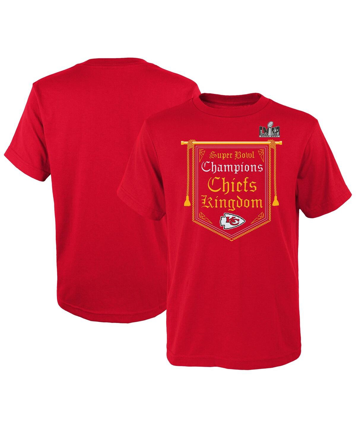 Shop Outerstuff Little Boys And Girls Red Kansas City Chiefs Super Bowl Lviii Champions Hometown On Top T-shirt