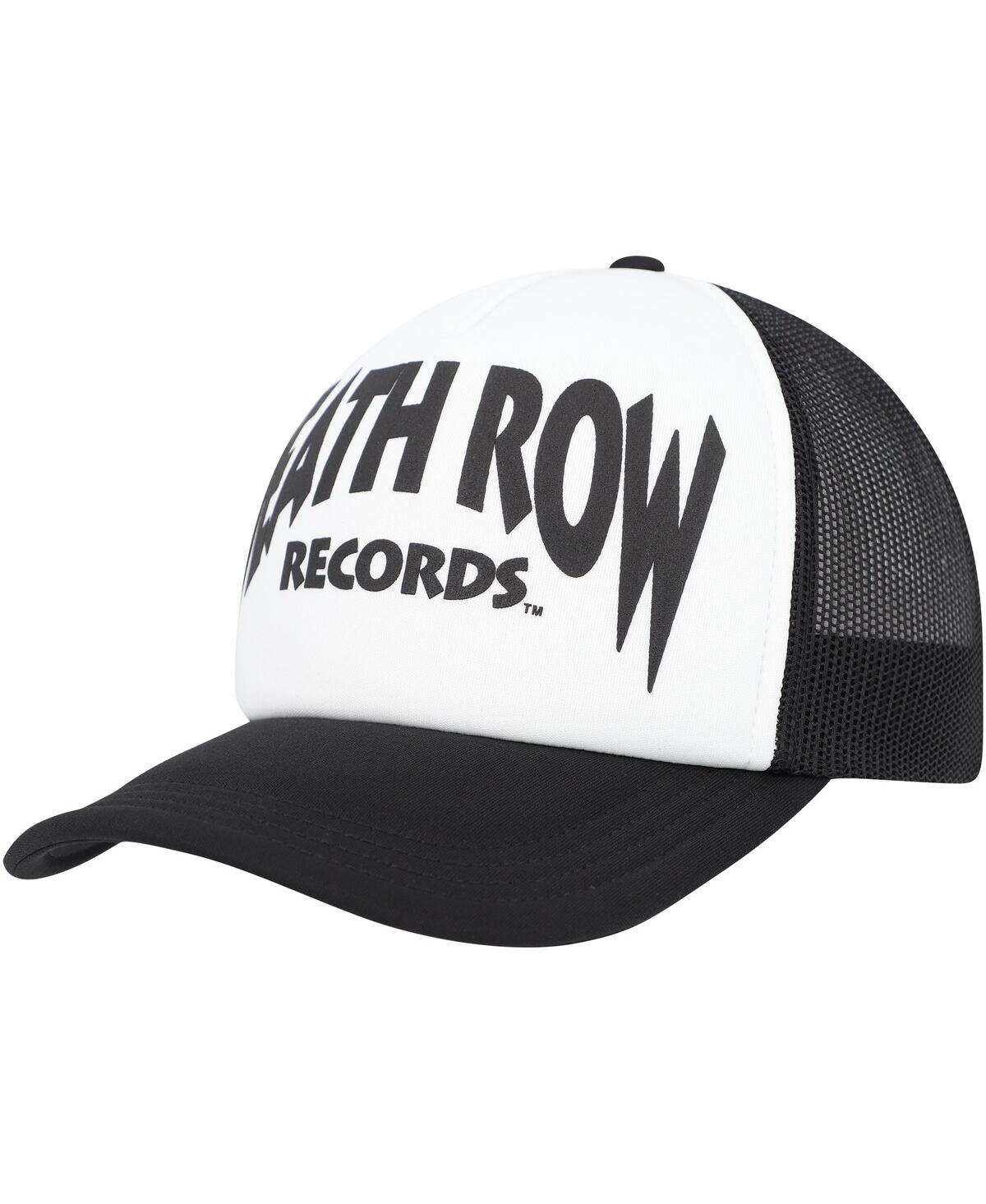 Men's White, Black Death Row Records Trucker Adjustable Hat - White, Black