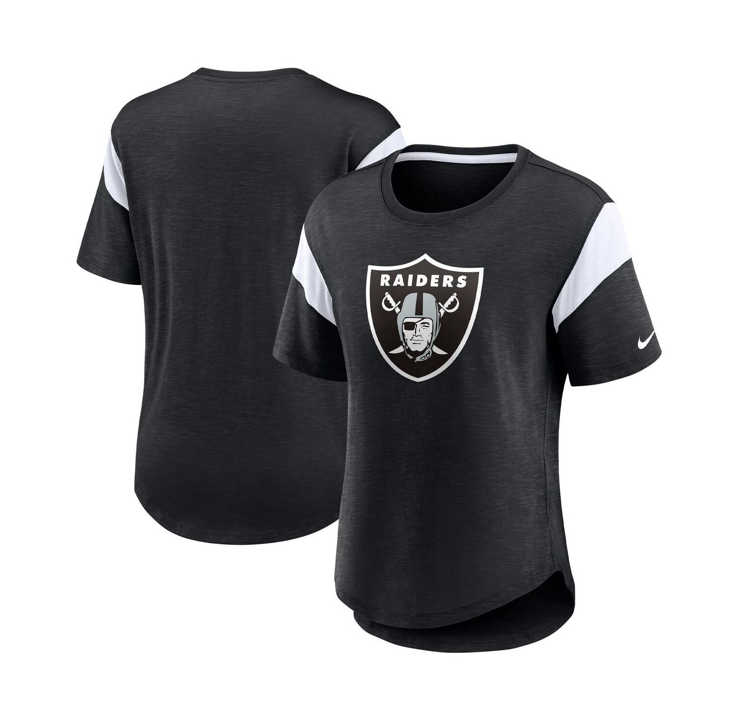 Women's Heather Black Las Vegas Raiders Primary Logo Fashion Top