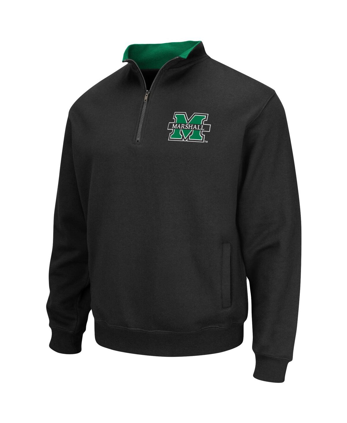 Colosseum Men's  Black Marshall Thundering Herd Tortugas Logo Quarter-zip Jacket In Black