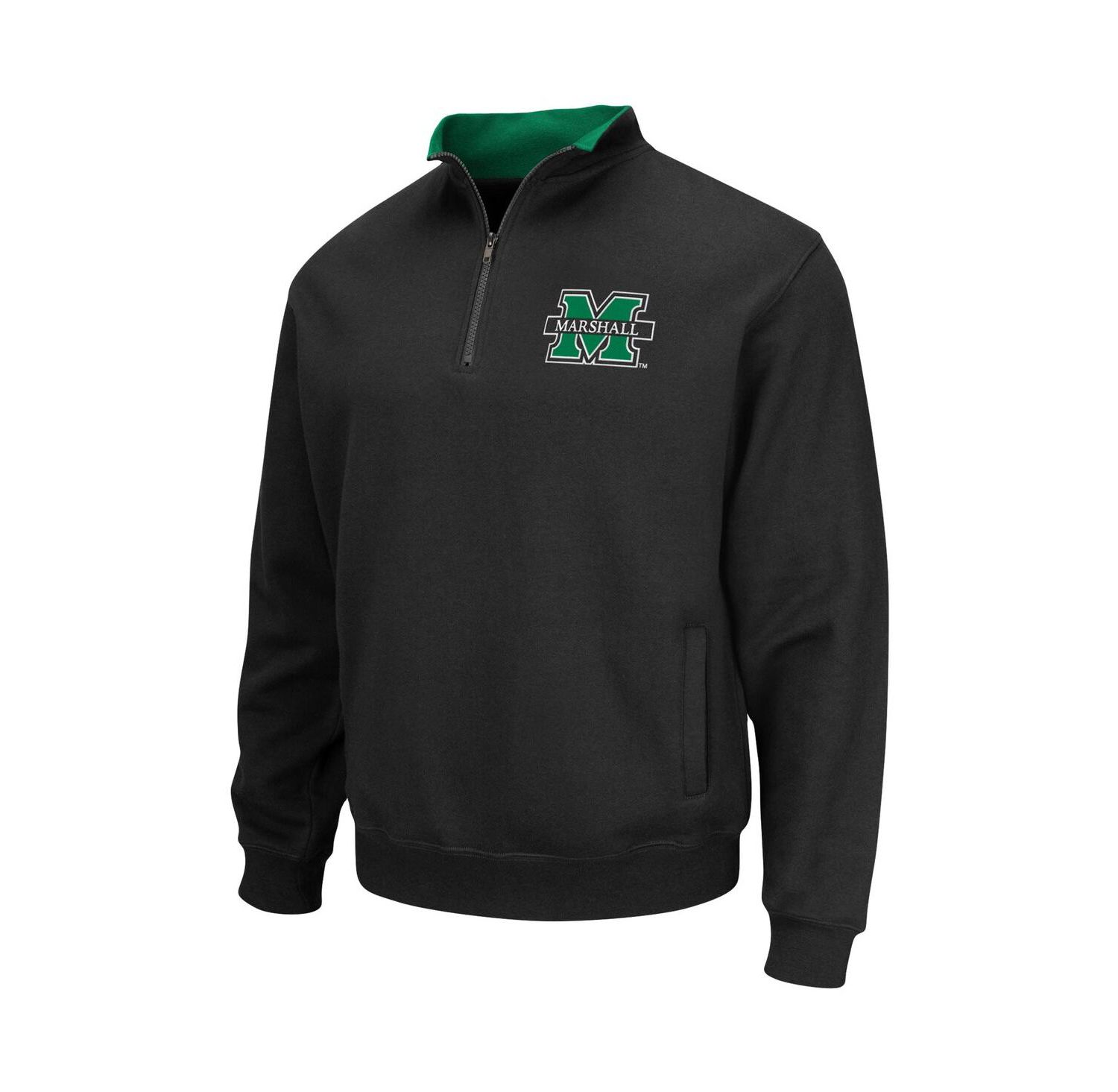 Men's Black Marshall Thundering Herd Tortugas Logo Quarter-Zip Jacket