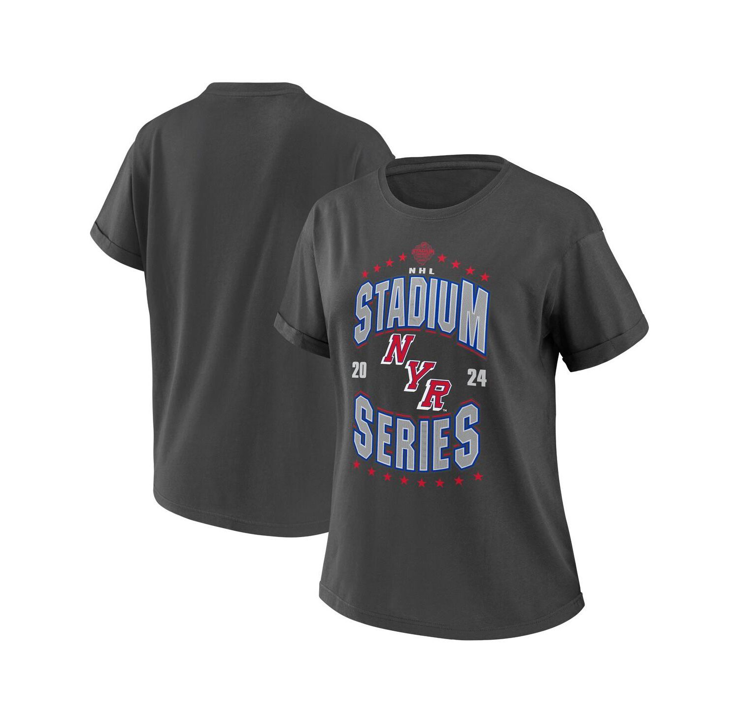 Women's Charcoal New York Rangers 2024 NHL Stadium Series Boyfriend T-shirt