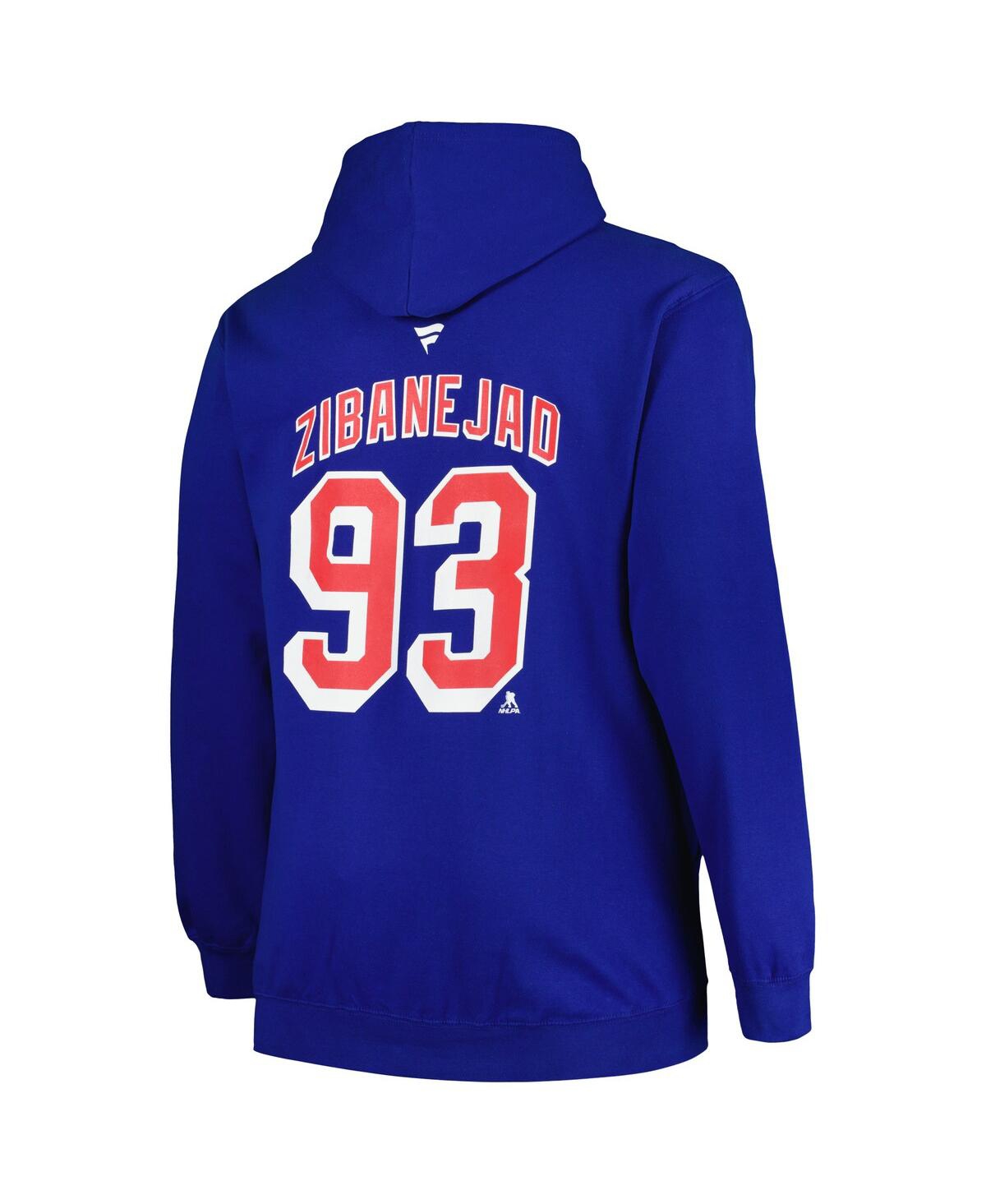 Profile Men's  Mika Zibanejad Blue New York Rangers Big And Tall Name And Number Pullover Hoodie In Blue