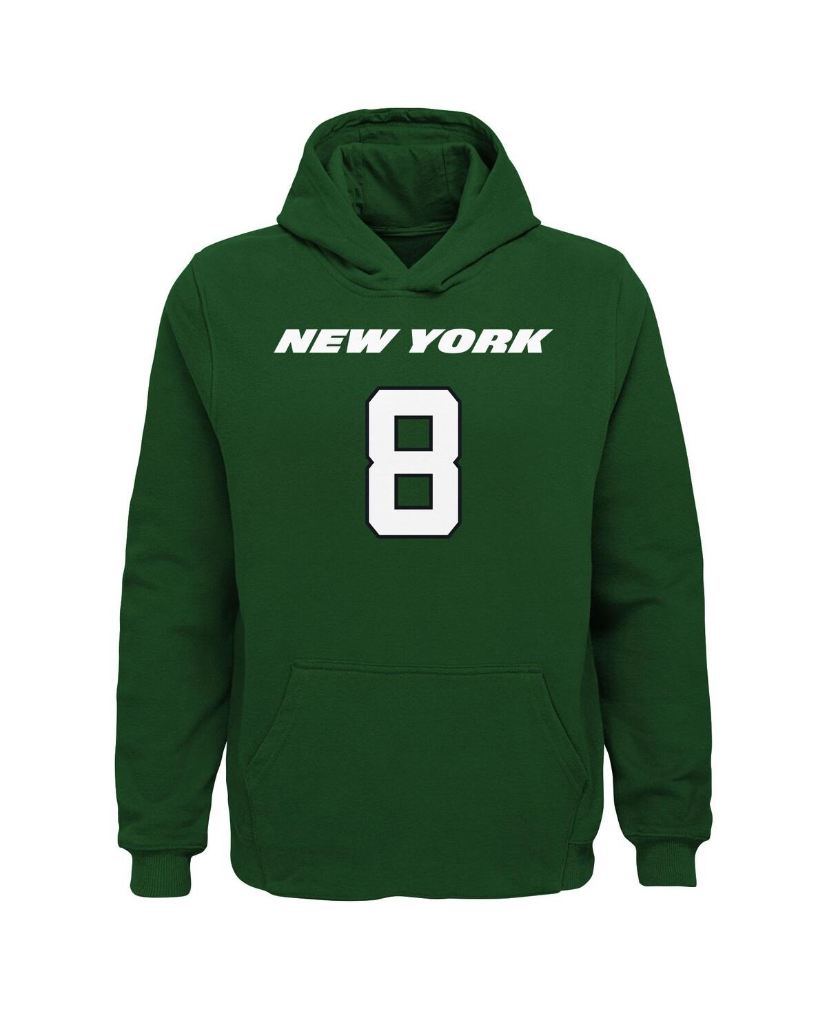 Outerstuff Big Boys Aaron Rodgers Green New York Jets Mainliner Player Name And Number Pullover Hoodie In Green