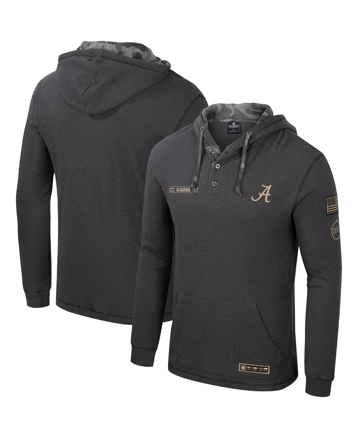 Men's Colosseum Charcoal Alabama Crimson Tide Oht Military-Inspired Appreciation Henley Pullover Hoodie - Charcoal