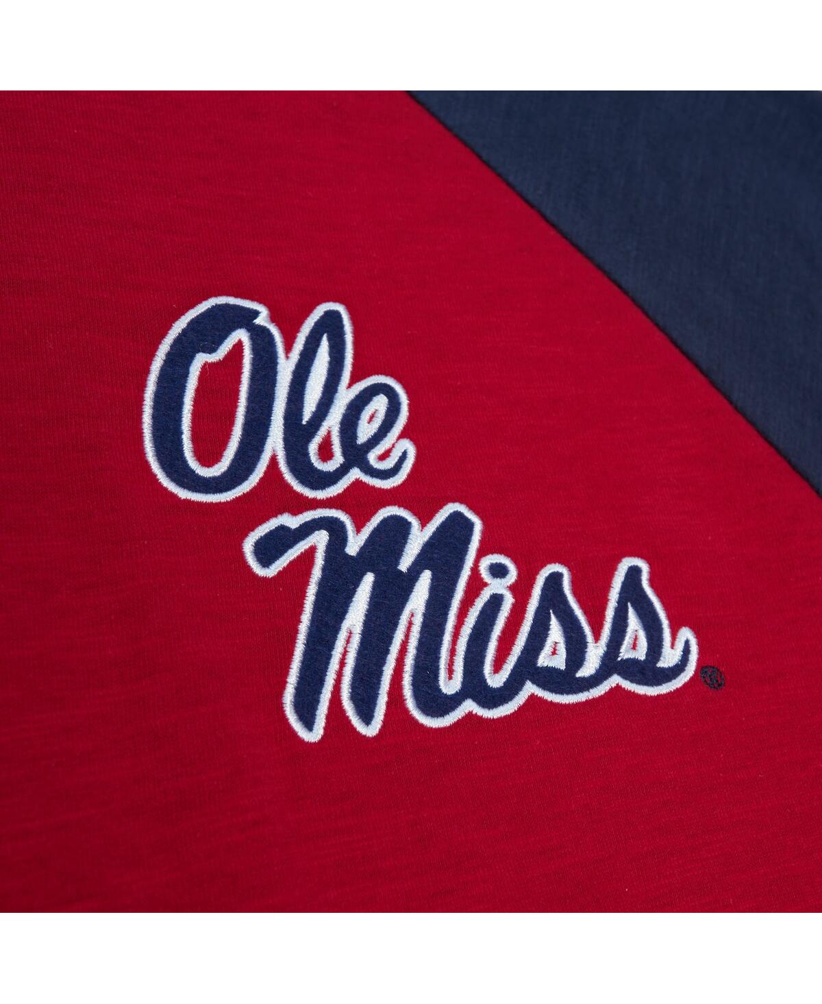 Shop Mitchell & Ness Men's  Red Ole Miss Rebels Legendary Slub Raglan Long Sleeve T-shirt