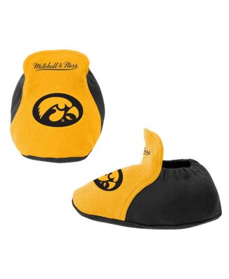 Baby Boys and Girls Mitchell and Ness Black, Gold Iowa Hawkeyes 3-Pack Bodysuit, Bib and Bootie Set