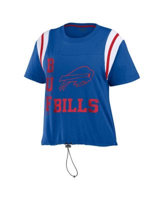 Women's Royal Distressed Buffalo Bills Cinched Colorblock T-shirt