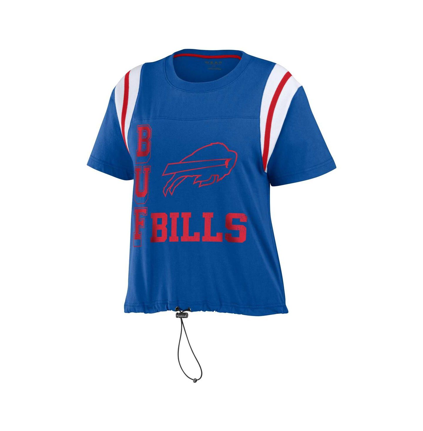 Женская футболка WEAR by Erin Andrews Royal Distressed Buffalo Bills Cinched Colorblock — фото 2