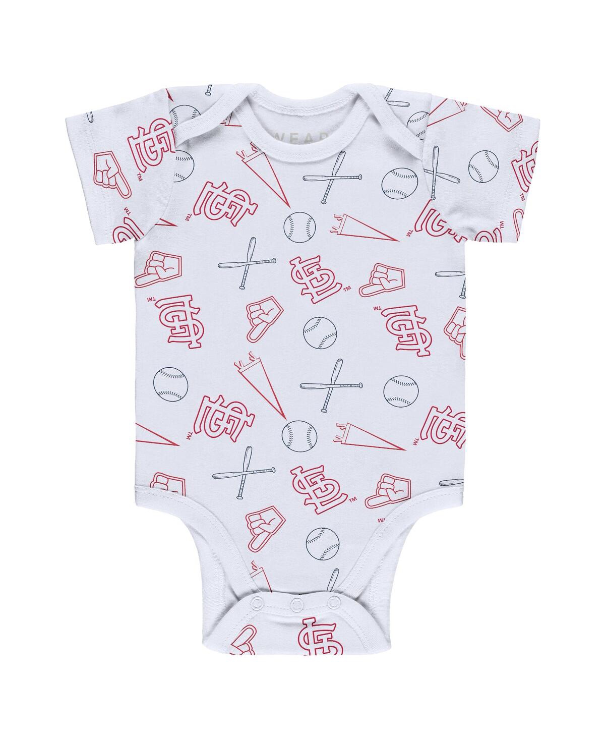 Wear By Erin Andrews Newborn & Infant  Gray/white/red St. Louis Cardinals Three-piece Turn Me Around In Gray,white,red