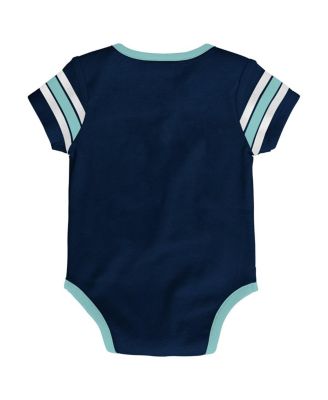 Baby Boys and Girls Deep Sea Blue Seattle Kraken Hockey Jersey Bodysuit