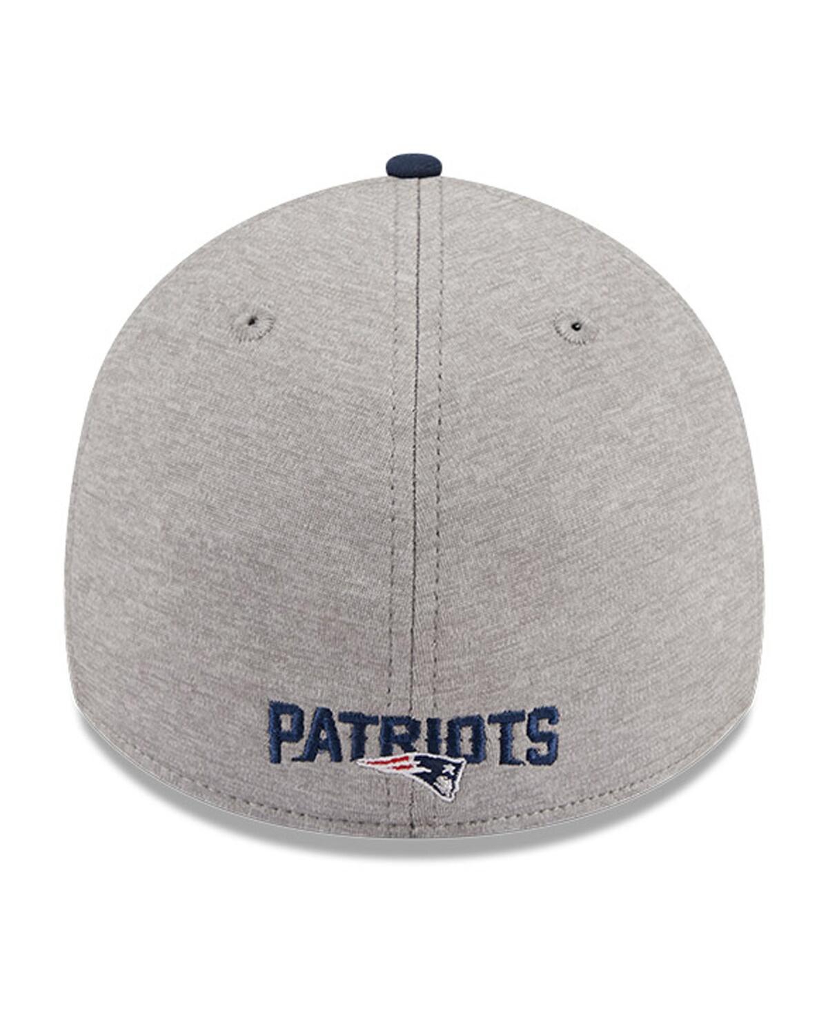 Men's New Era Navy New England Patriots Striped 39THIRTY Flex Hat - Navy