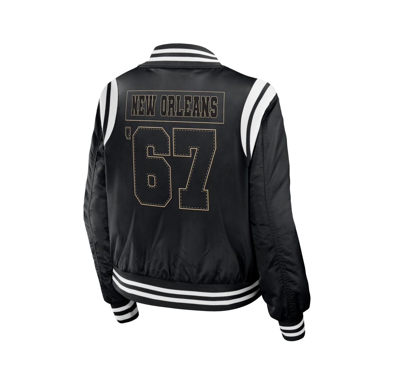 Women's Black New Orleans Saints Bomber Full-Zip Jacket