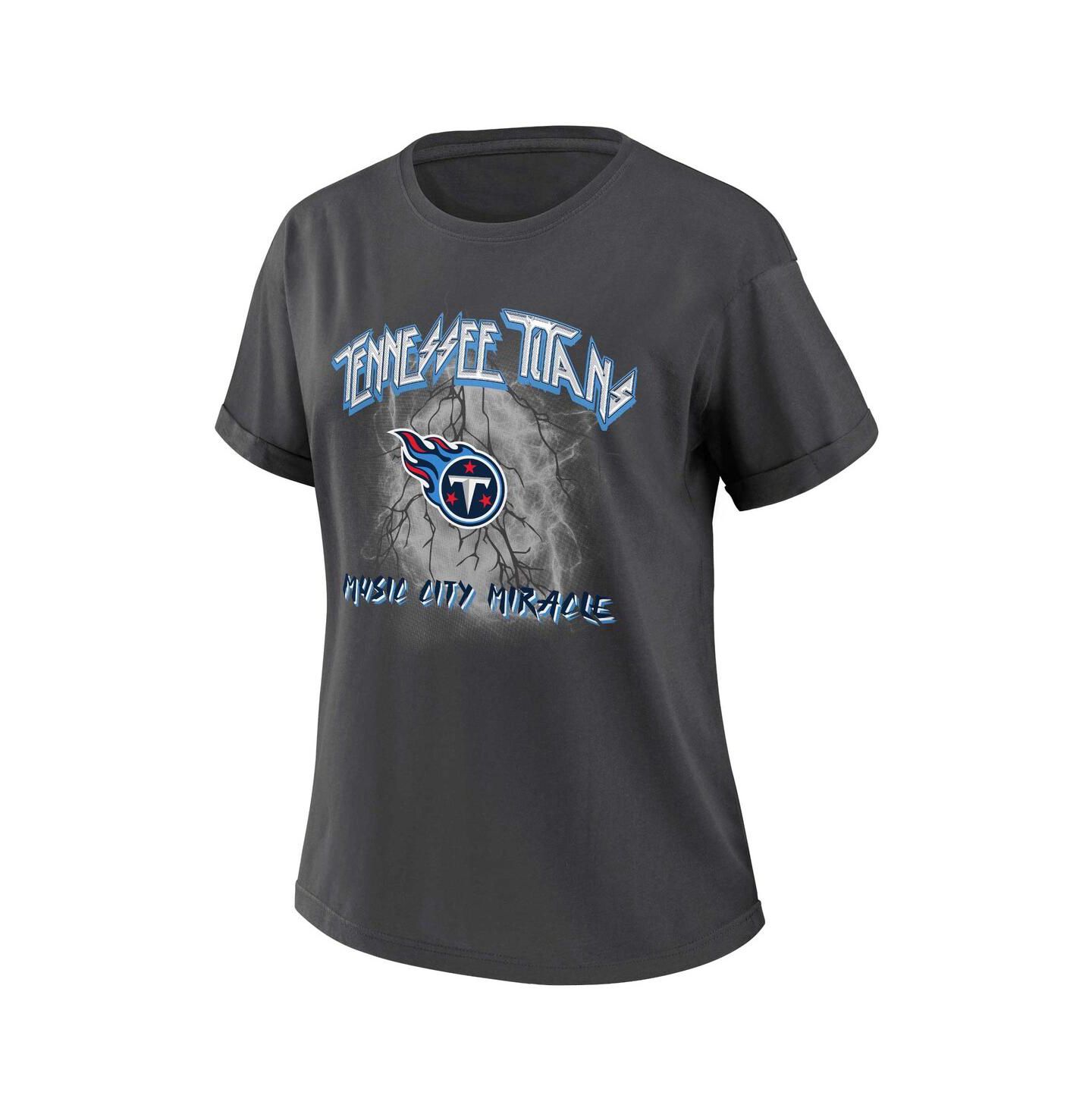 Женская футболка WEAR by Erin Andrews Charcoal Tennessee Titans Boyfriend — фото 3