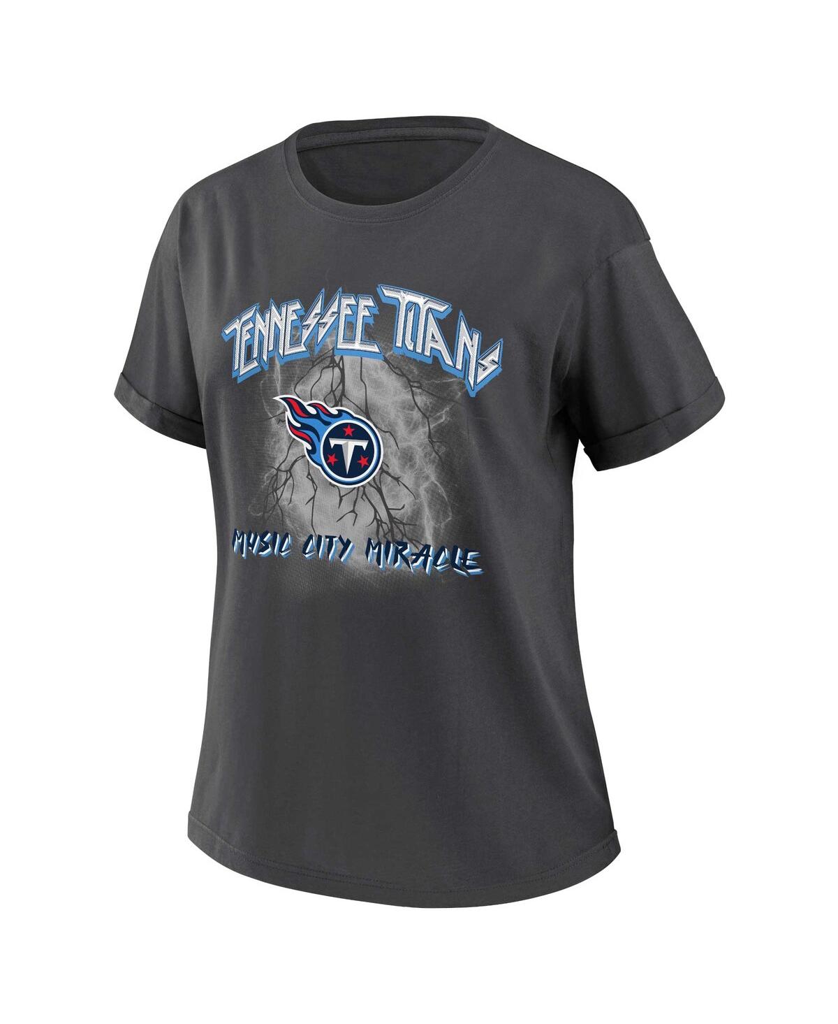 Shop Wear By Erin Andrews Women's  Charcoal Tennessee Titans Boyfriend T-shirt