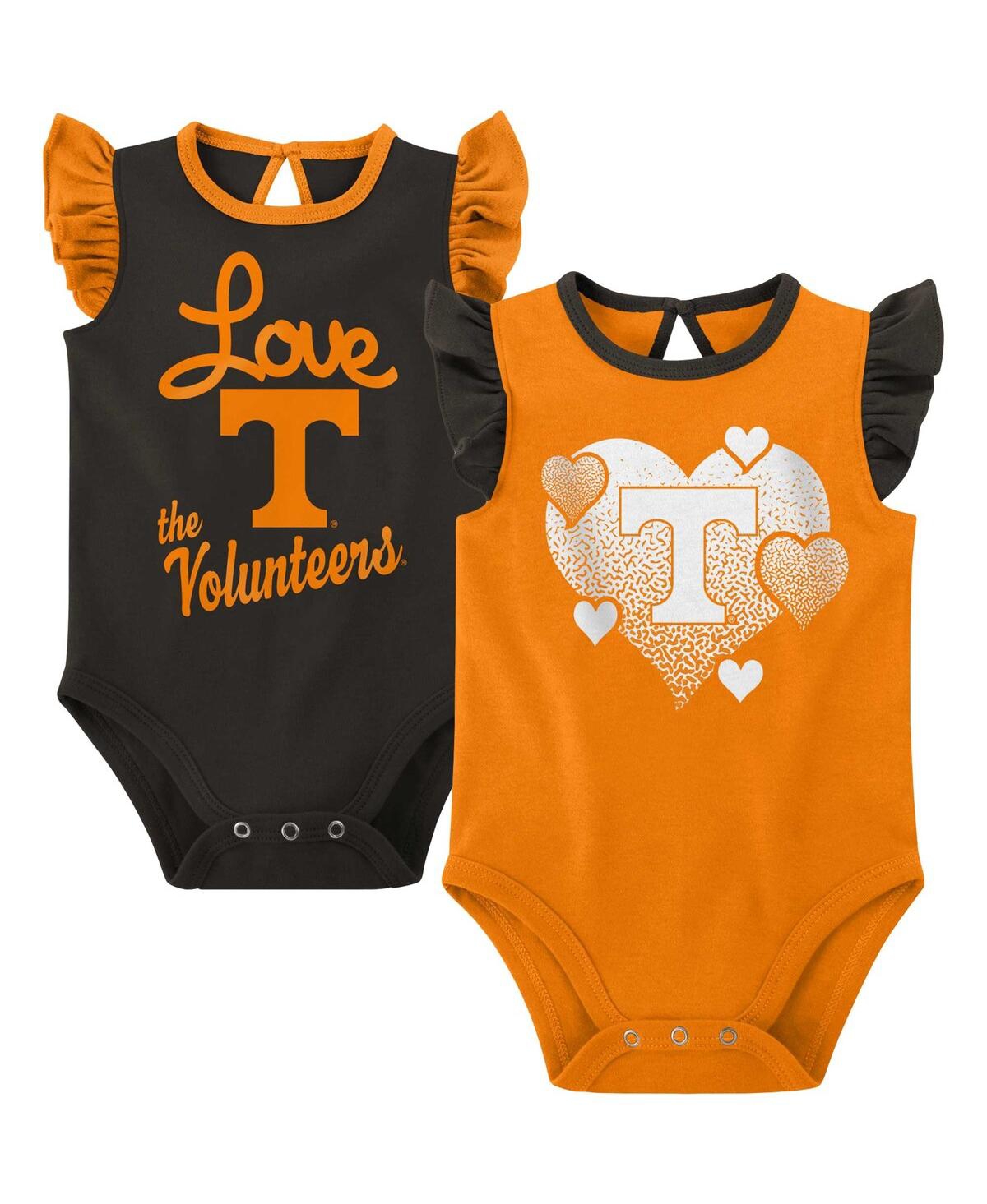 Shop Outerstuff Baby Girls Tennessee Orange, Black Tennessee Volunteers Spread The Love 2-pack Bodysuit Set