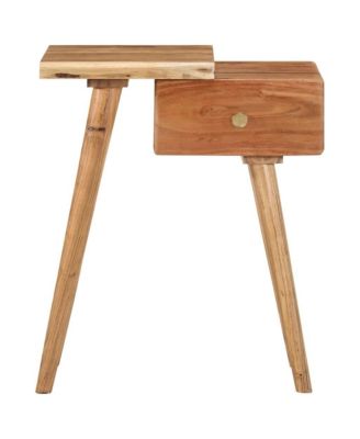 Bedside Table Solid Acacia Wood 17.7"x12.6"x21.7"