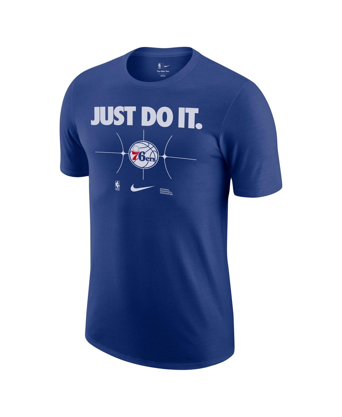 Shop Nike Men's  Royal Philadelphia 76ers Just Do It T-shirt
