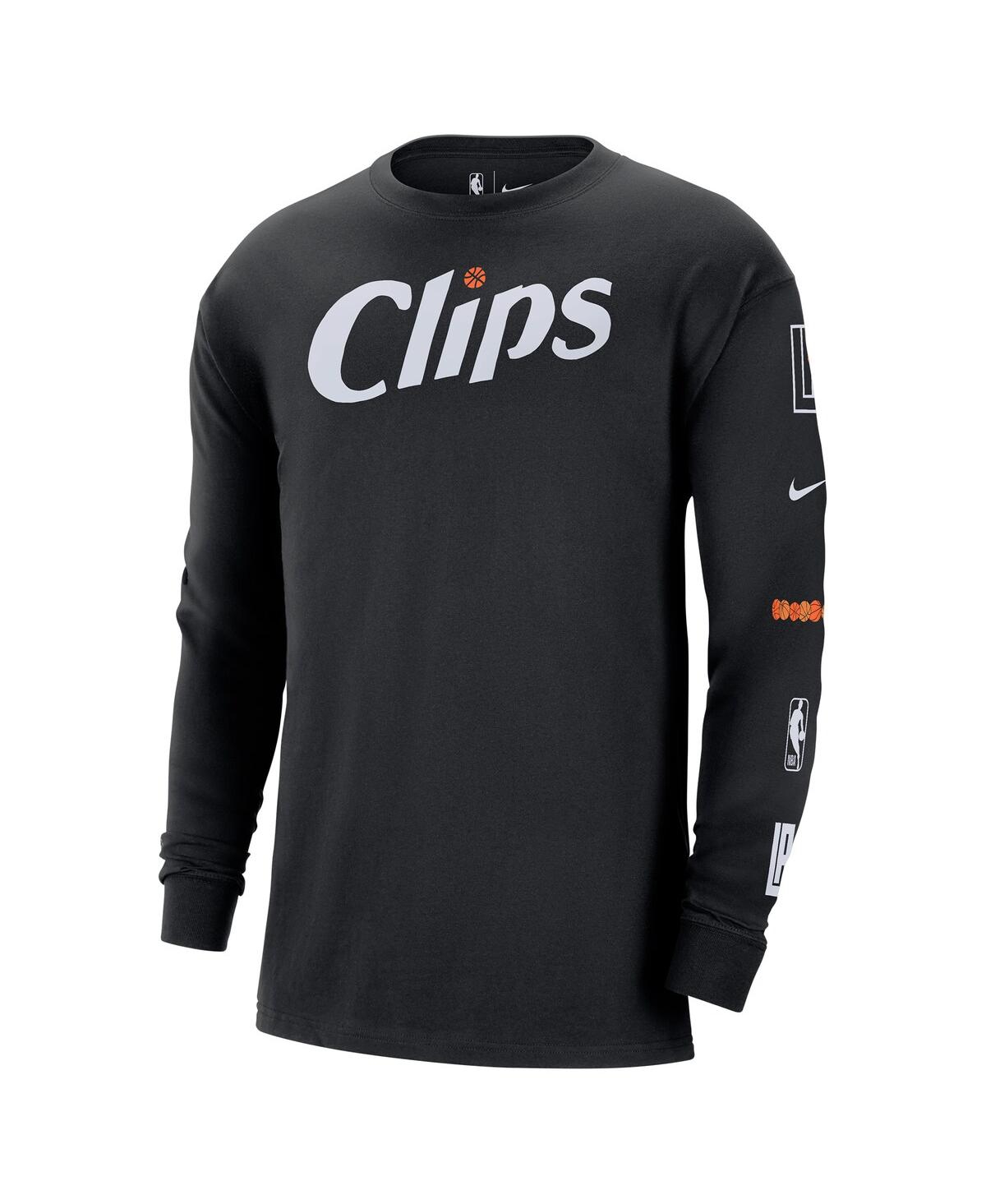 Men's NikeLa Clippers 2023/24 City Edition Max90 Expressive Long Sleeve T-shirt - Black