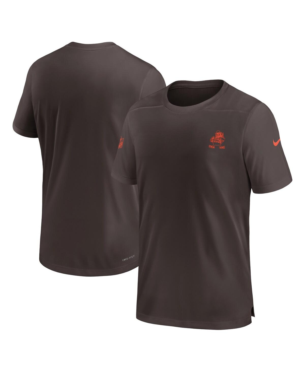 Shop Nike Men's  Brown Cleveland Browns Sideline Coach Performance T-shirt
