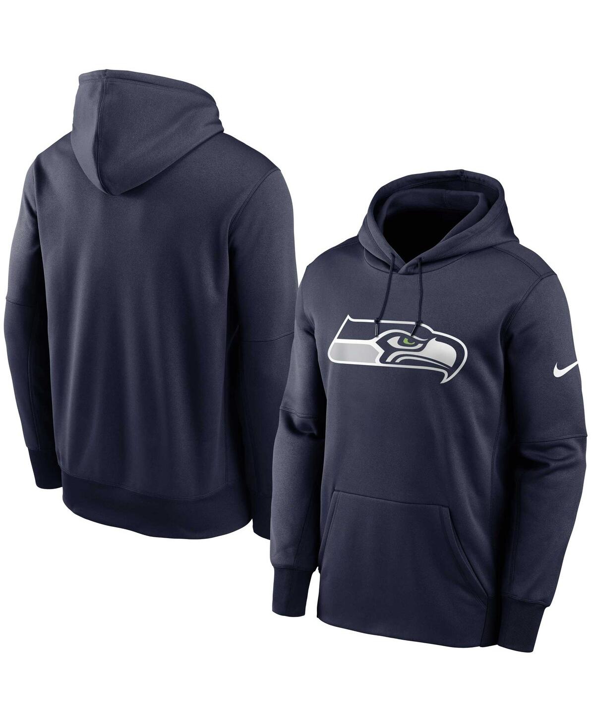 Shop Nike Men's  College Navy Seattle Seahawks Big And Tall Fan Gear Prime Logo Fleece Performance Pullove