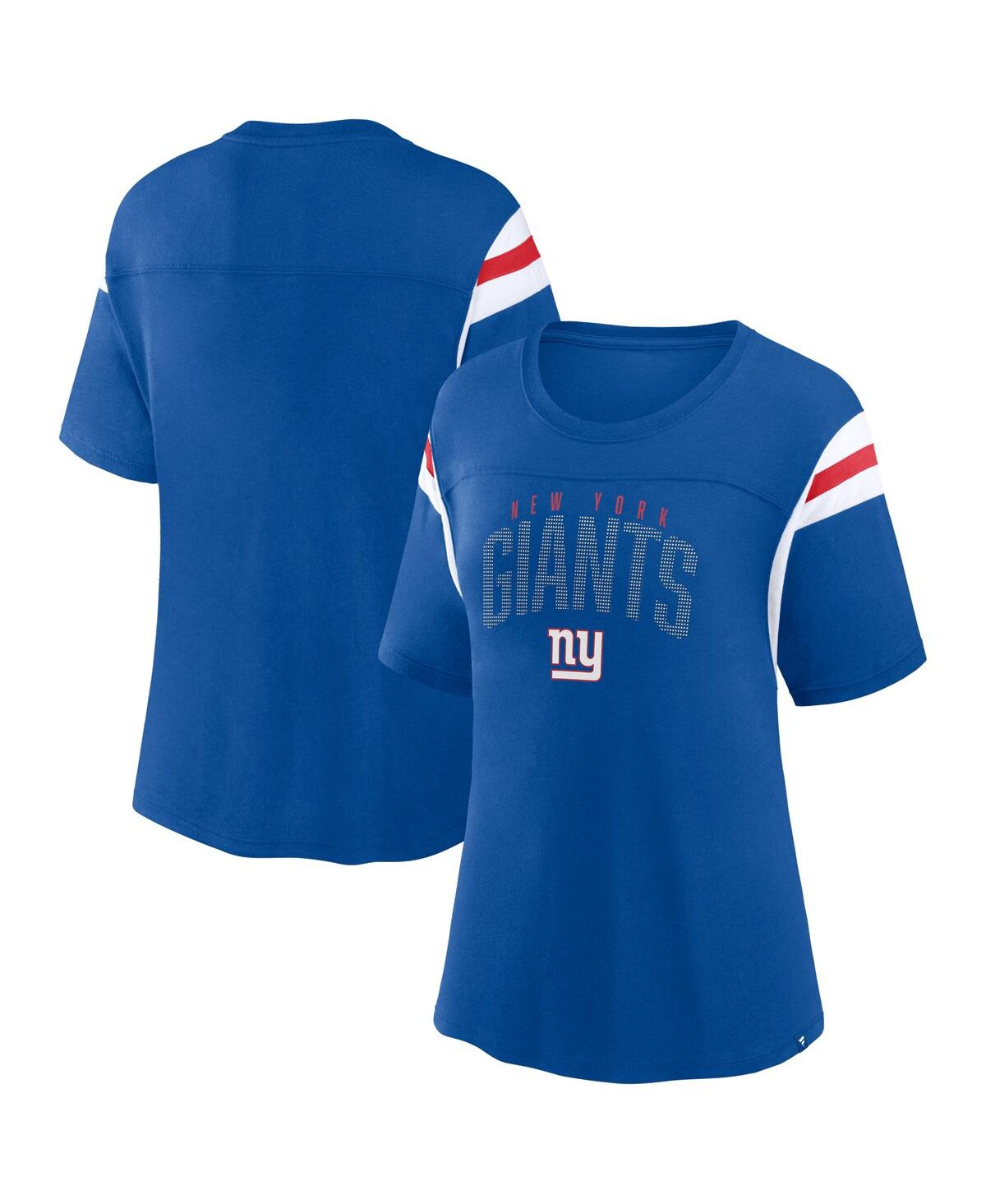 Shop Fanatics Women's  Royal New York Giants Classic Rhinestone T-shirt
