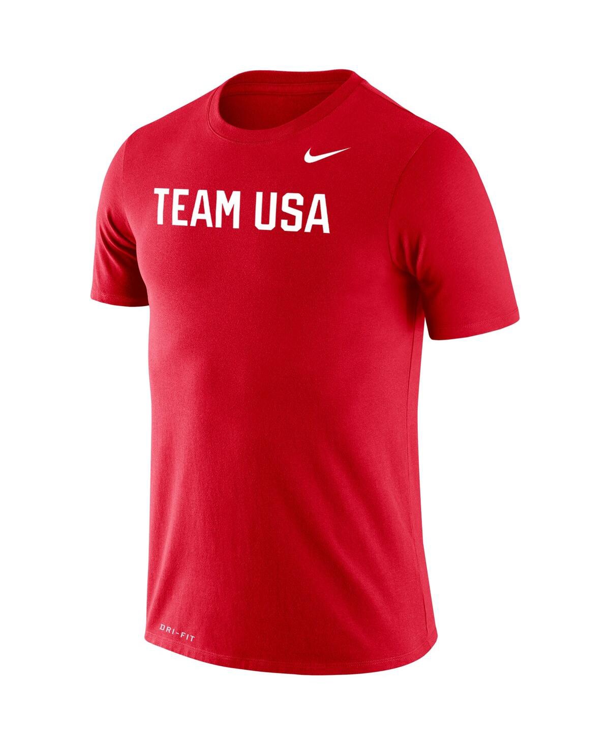 Shop Nike Men's  Red Team Usa Legend Performance T-shirt