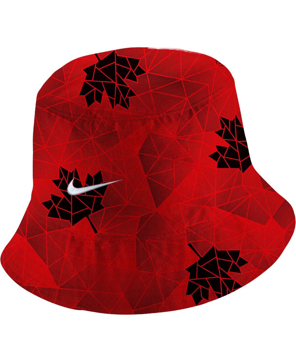 Shop Nike Men's  Red Canada Soccer Core Bucket Hat