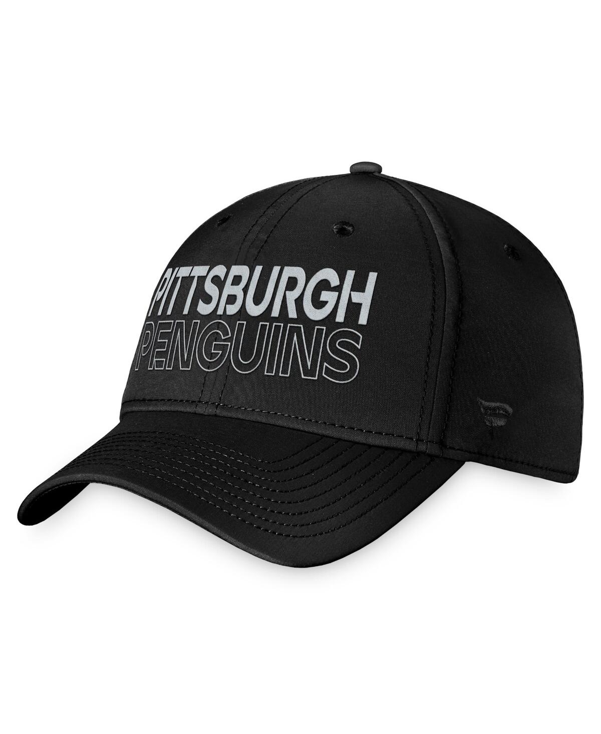 Shop Fanatics Men's  Black Pittsburgh Penguins Authentic Pro Road Flex Hat