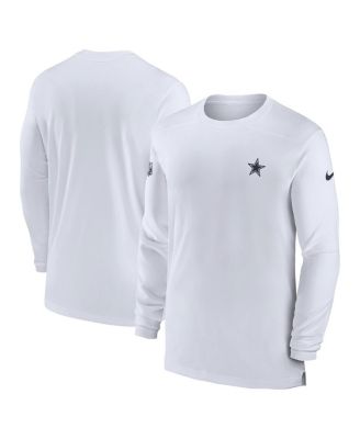 Men s Nike White Dallas Cowboys Sideline Coach Performance Long Sleeve T shirt Macy s