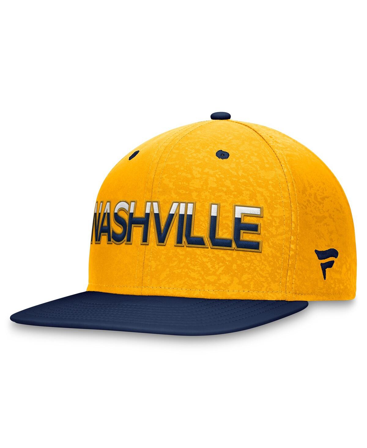 Men's Fanatics Gold Nashville Predators Authentic Pro Rink Two-Tone Snapback Hat - Gold