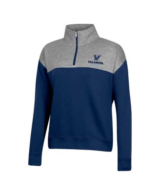 Women's Navy Villanova Wildcats Color-Blocked Quarter-Zip Sweatshirt