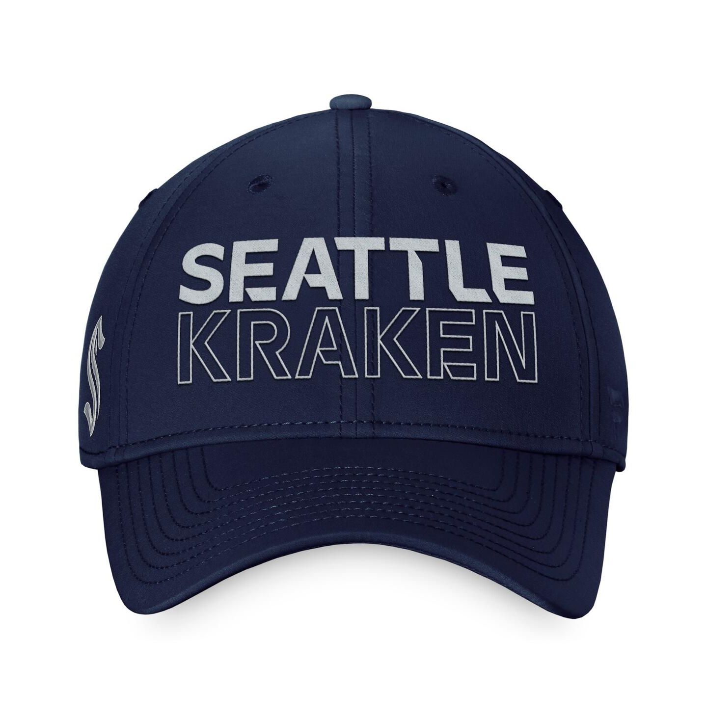 Мужская кепка Fanatics Deep Sea Blue Seattle Kraken Authentic Pro Road Flex Hat — фото 4