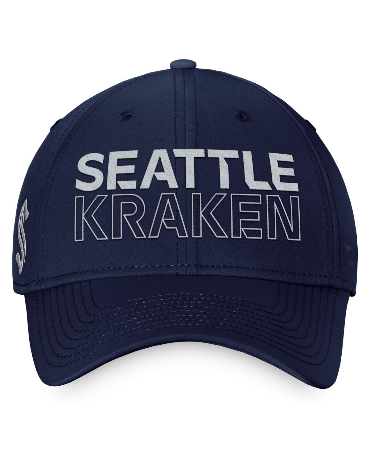 Shop Fanatics Men's  Deep Sea Blue Seattle Kraken Authentic Pro Road Flex Hat