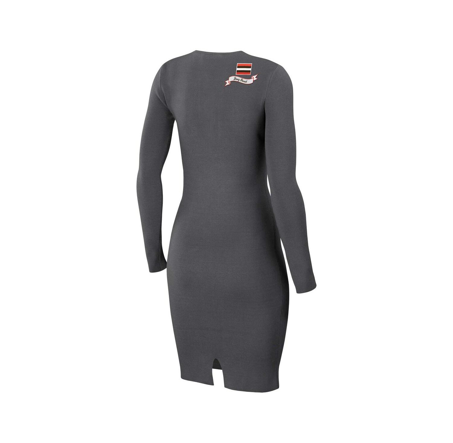 Women's Charcoal Cleveland Browns Lace Up Long Sleeve Dress