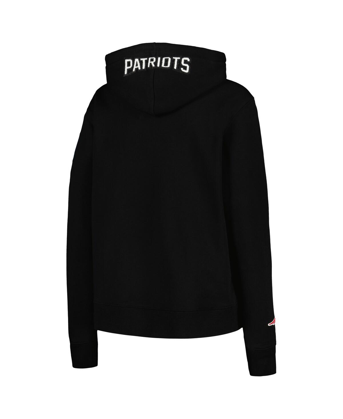 Women's Pro StandardNew England Patriots Animal Print Fleece Pullover Hoodie - Black
