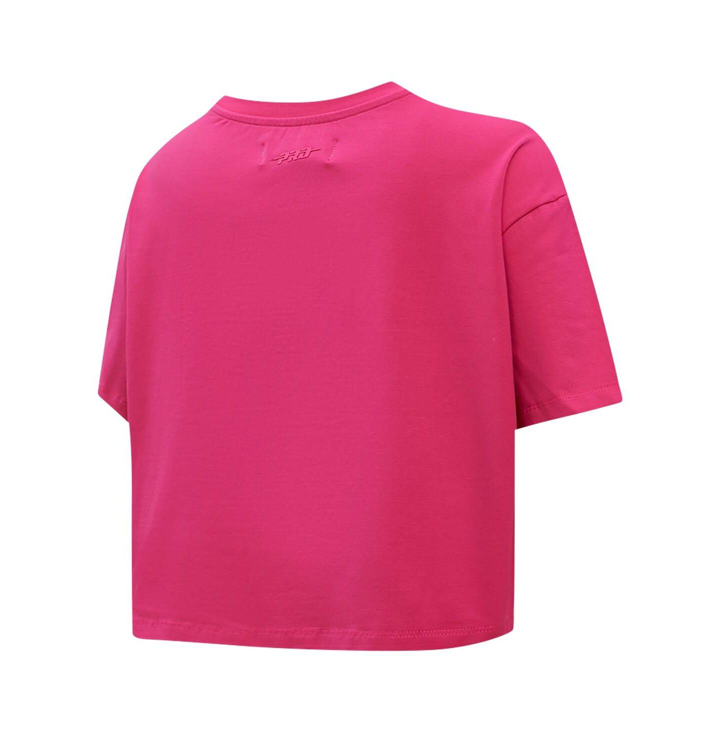 Женская футболка Pro Standard New York Rangers Triple Pink Cropped Boxy — фото 4