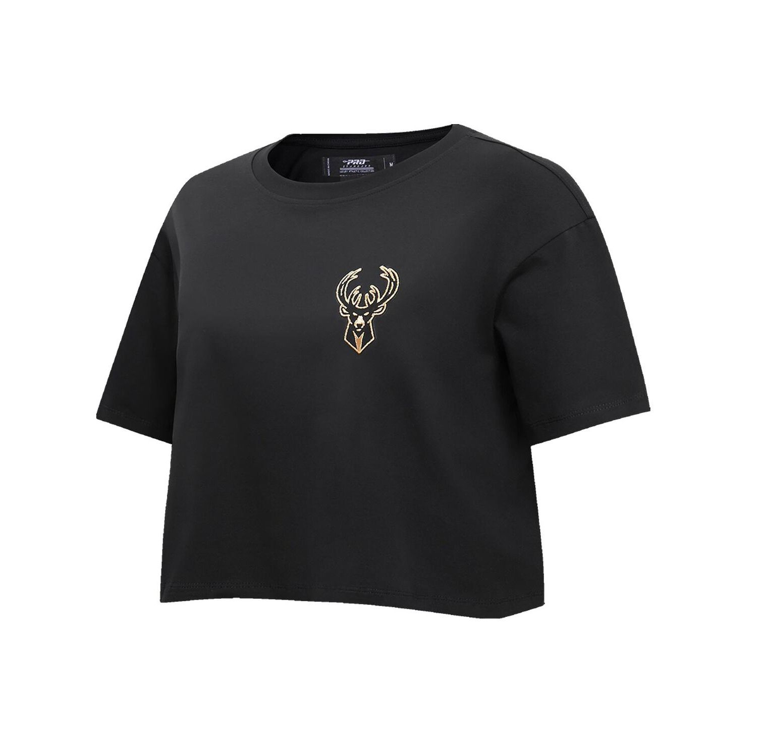 Women's Black Milwaukee Bucks Holiday Glam Boxy T-shirt