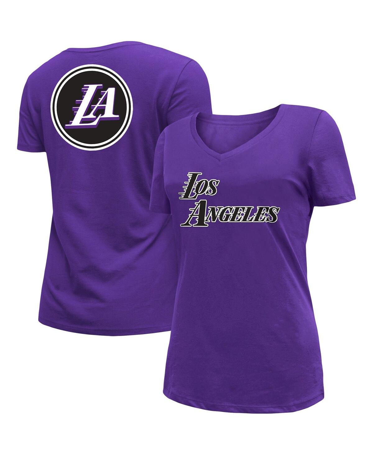 Shop New Era Women's  Purple Los Angeles Lakers 2022/23 City Edition V-neck T-shirt