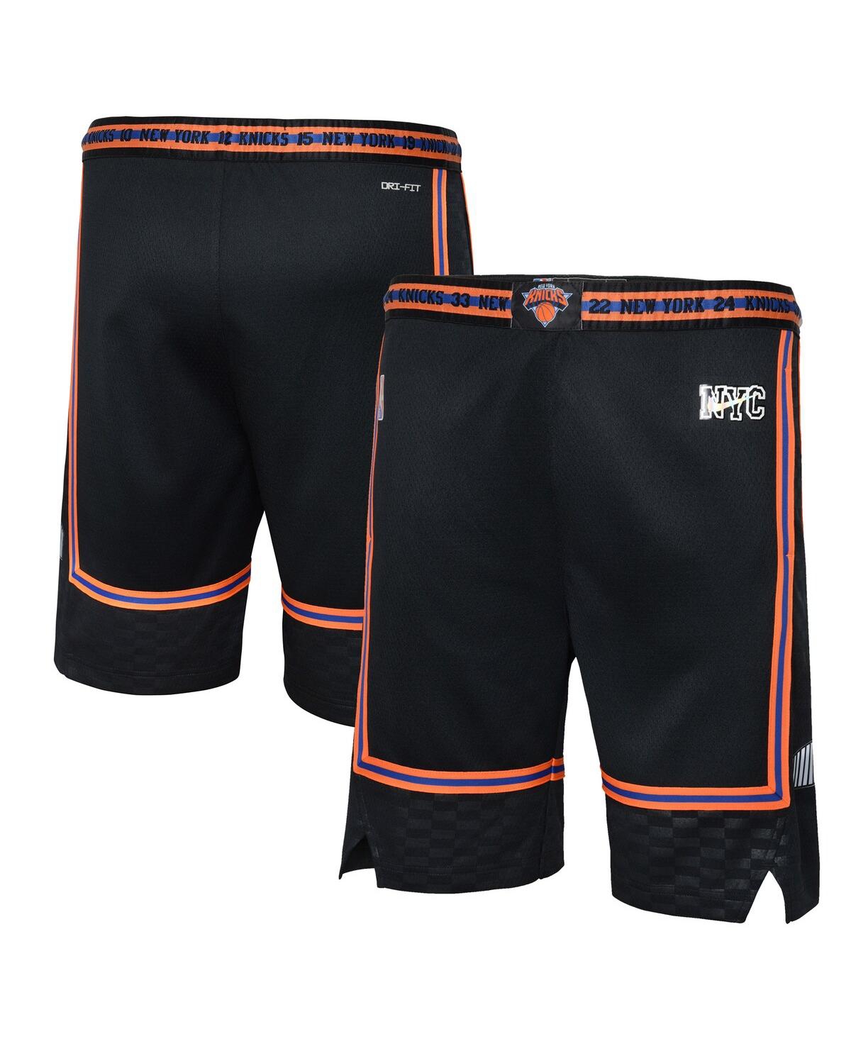 Nike Kids' Big Boys  Black New York Knicks 2021/22 City Edition Courtside Swingman Shorts