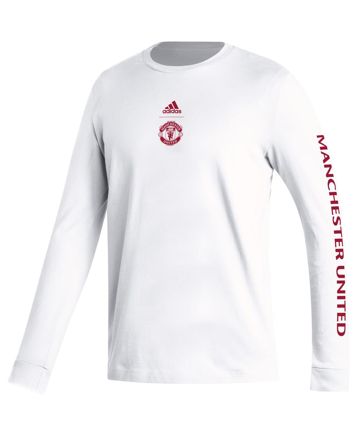Men's adidasManchester United Team Crest Long Sleeve T-shirt - White