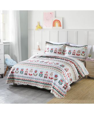 100% Cotton Kids Quilt Bedspread Set for Teens Girls Bedding LiTa - Twin