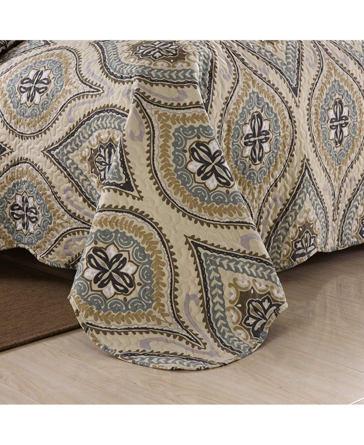 MarCielo 3 Piece Quilted Bedspread Quilt Set Lightweight Bedspread A16 - -khaki