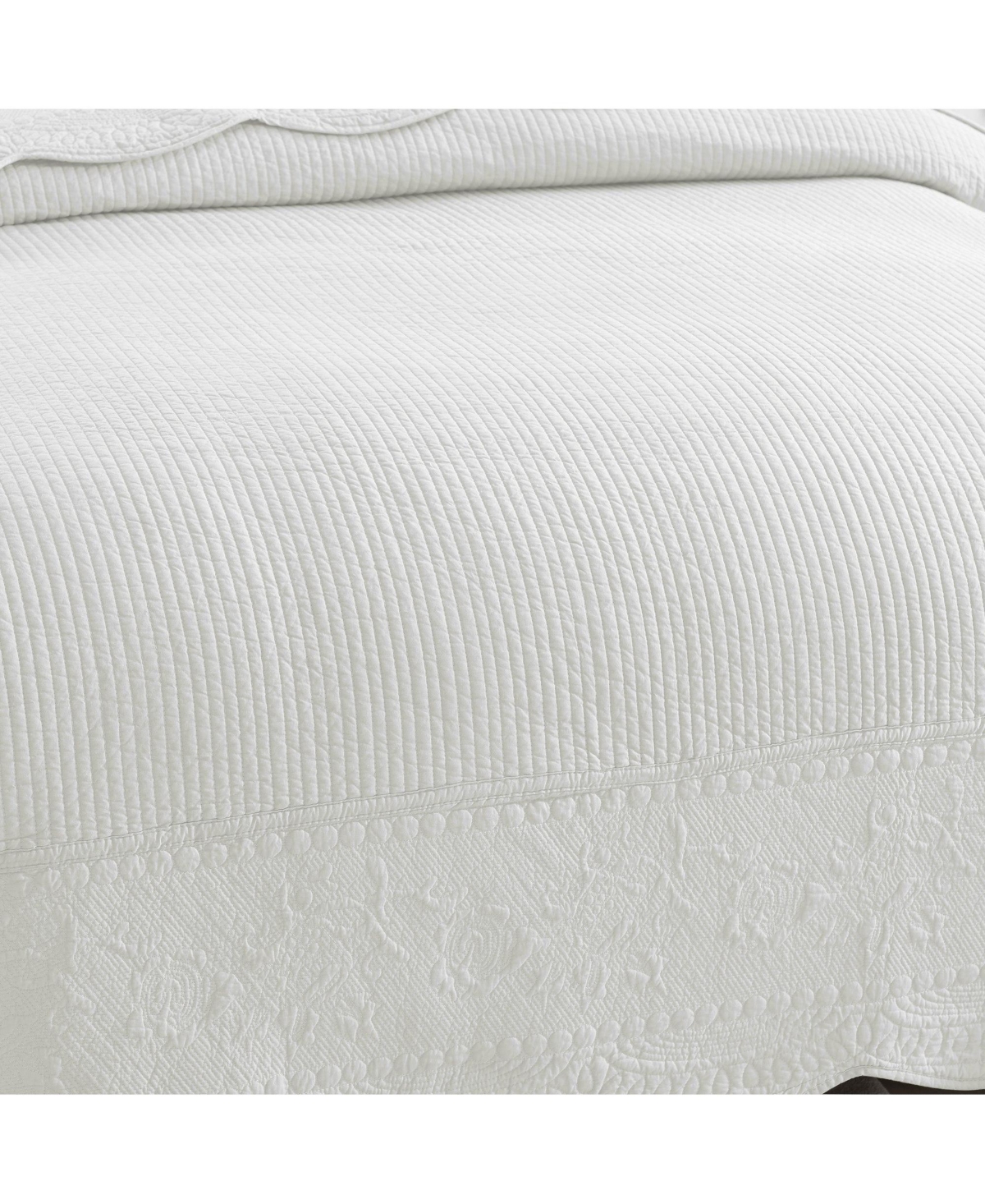 MarCielo 3 Pcs 100% Cotton Oversized Bedspread Set Lightweight Quilt Set Tg -