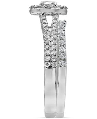 Diamond Halo Bridal Set (1 ct. t.w.) in 14k White Gold