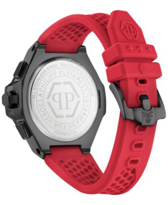 Men's Chronograph Red Silicone Strap Watch 46mm